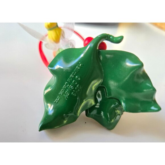 Disney Tinker Bell Ornament With Red Ribbon & Glitter Wings Christmas Tree Decor - Picture 5 of 7